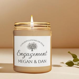 Personalised Engagement Gift For Couple - Scented Candle Gift, Engagement Gifts, Engagement Candle