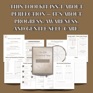 Bearbeitbare Lebensausrichtungskarte | Selbstreflexion & Wellness-Toolkit | Druckbares Journal für persönliches Wachstum | Achtsam leben PDF Download