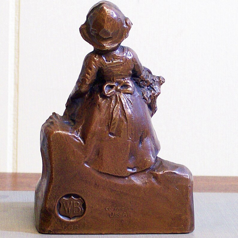 Vintage Bookend Little Girl Spring Time image 5