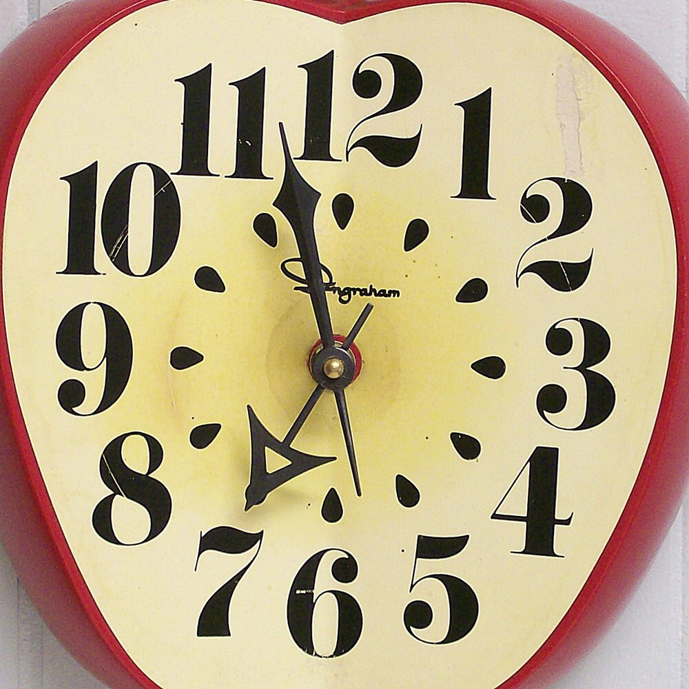 Vintage Apple Wall Clock Converted to Battery Etsy