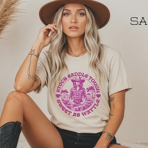 T-shirt personnalisé Western Country Girl Cowgirl de l'outback 1717 couleurs confort