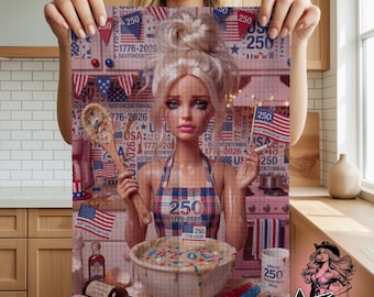 Retro Americana Baker Geschirrtuch | Backgeschenk zum 250-jährigen Jubiläum