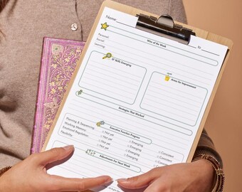 Weekly Reflection Log – Executive Function Tracker for Kids & Caregivers | Printable ADHD Planner, Nanny Communication Tool, IEP Progress