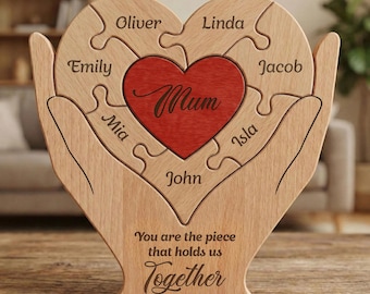 Mom, Mum, Mother You Are The Piece That Hold Us Together - Personalized Wooden Family Puzzle