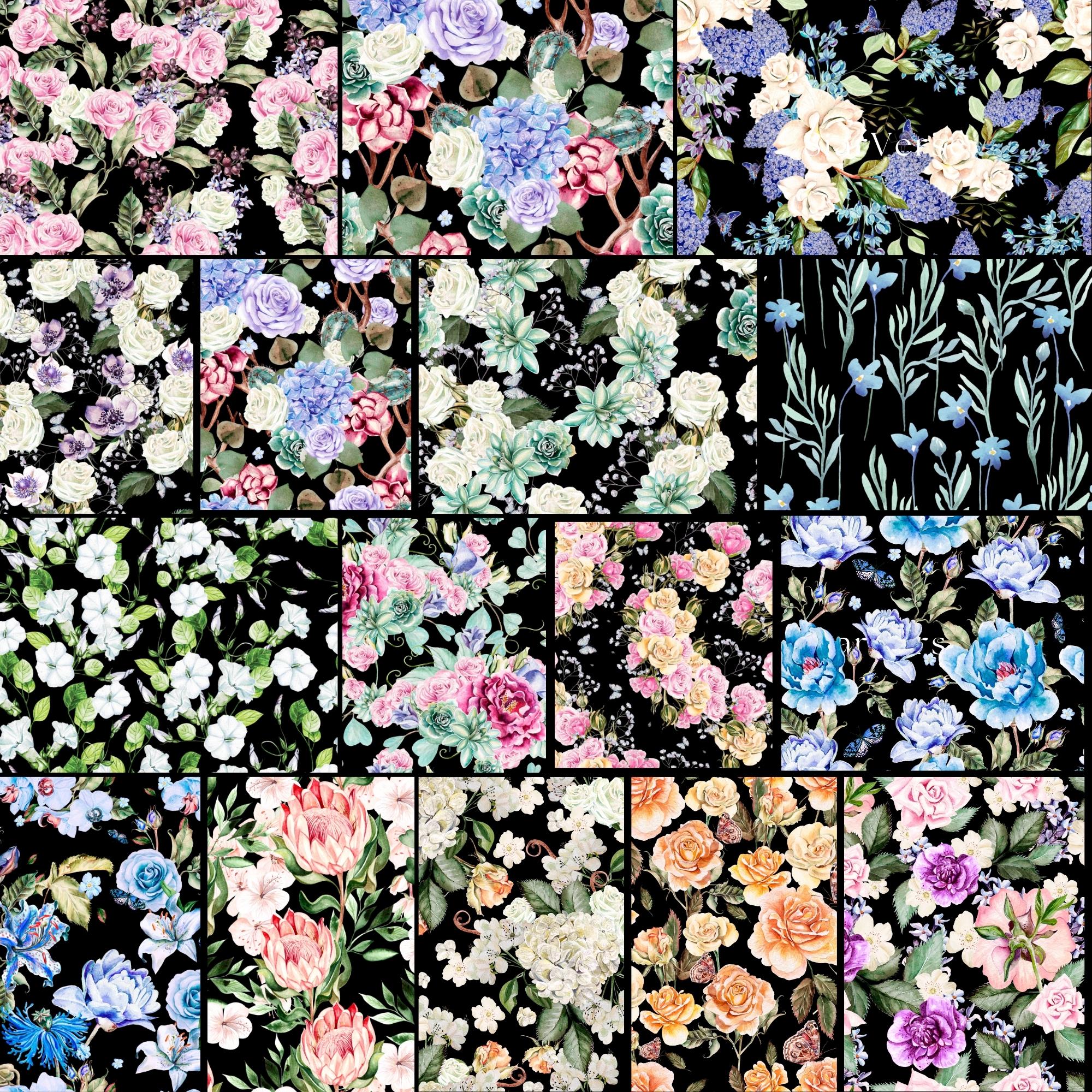 Overlay Flower Vector Seamless Flower Overlay PNG – Botanical Watercolor Clipart for ...