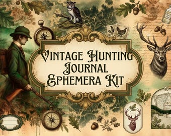 Vintage Hunting Journal Ephemera Kit