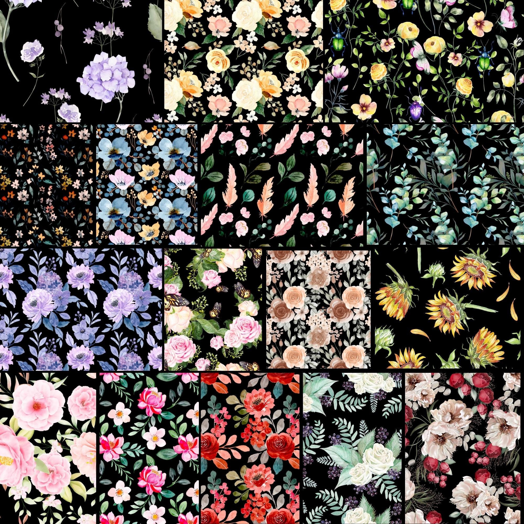 Overlay Flower Vector Seamless Flower Overlay PNG – Botanical Watercolor Clipart for ...