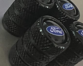 Ford Tire Valve Stem Caps, Set of 4, Handmade Aluminum Alloy
