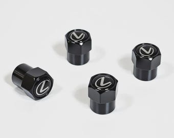 4x Tire Valve Cap Dust Cap Metal Valve Cap Black for Lexus New