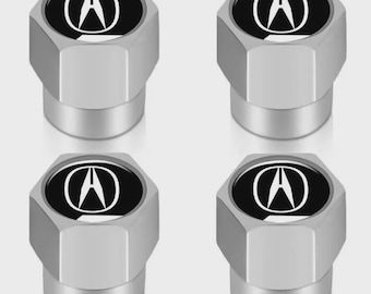 4x Acura Tire Valve Stem Caps For Car Truck Universal Fitting Silver Chrome