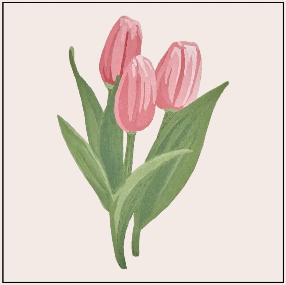 Pink Tulips Wall Art – Spring Floral Print – 5x7 Cottagecore Farmhouse ...