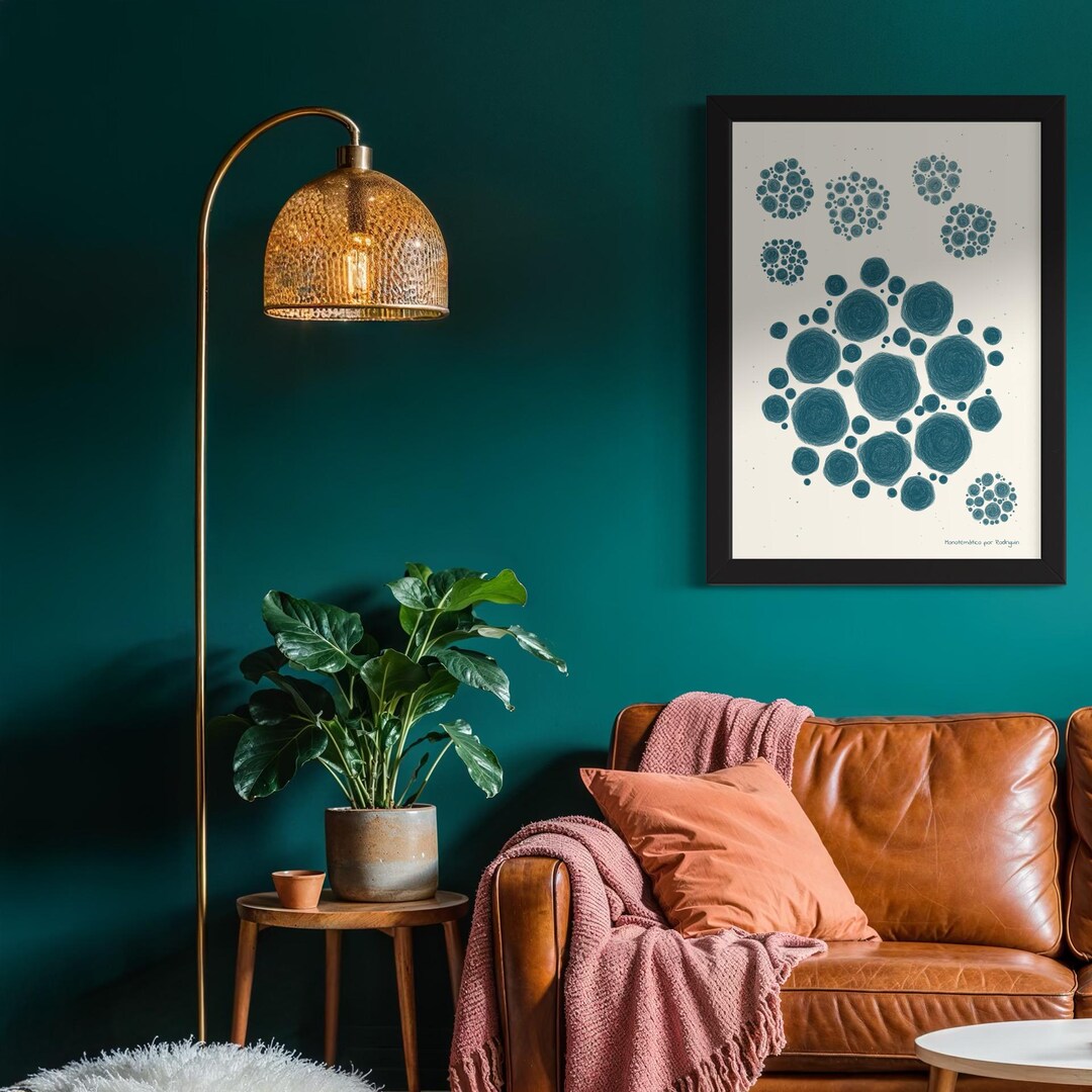 Teal Abstract Wall Art Print | Monothematic 44 | Modern Fine Art ...