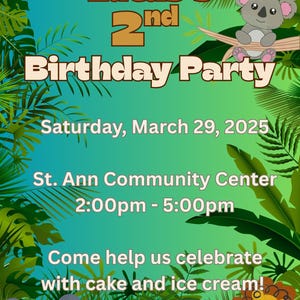 Jungle Birthday Party Invitation, Safari Themed Child Invitation, Kid Birthday Party Invite, Customizable, Wild Animal Birthday Invitation