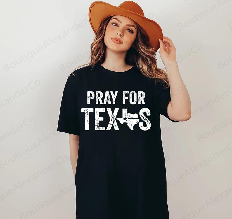 T-shirt Texas Strong Prayers For Texas - Taille S à 5XL - Coton - Unisexe - Neuf Sans étiquettes