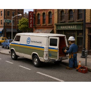 Vintage ERTL 1970s Pacific Northwest Bell Van Telecom Truck Toy Diecast Model