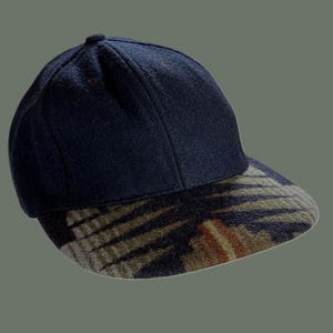 Vintage Pendleton USA Made Wolle Strapback Cap Southwestern Krempe Navy Hut Bild 5