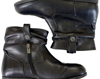 Botines vintage de cuero Birkenstock, talla 37 UE, ancho regular, cremallera lateral, principios de la década de 2000