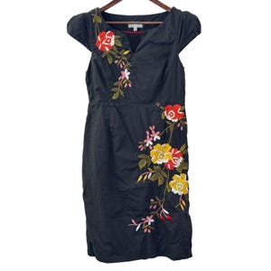 Anthropologie Moulinette Soeurs Embroidered Cotton Sheath Dress Size 10 India image 2