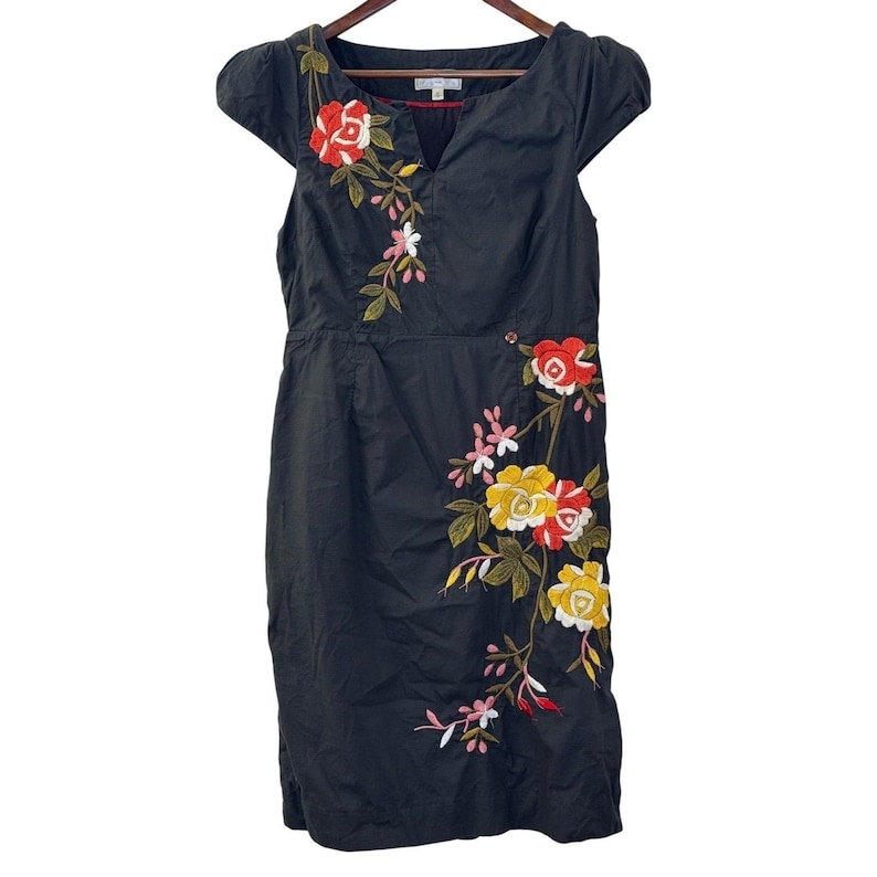 Anthropologie Moulinette Soeurs Embroidered Cotton Sheath Dress Size 10 India image 2