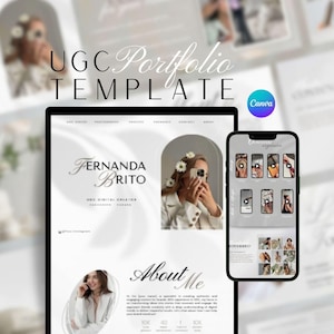 Minimalist UGC Portfolio Template, Modern Media Kit (Canva Editable, Instant Download)