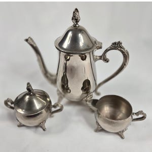 International Silver Company Tea Set Silver Plated Coffee Pot Creamer Sugar