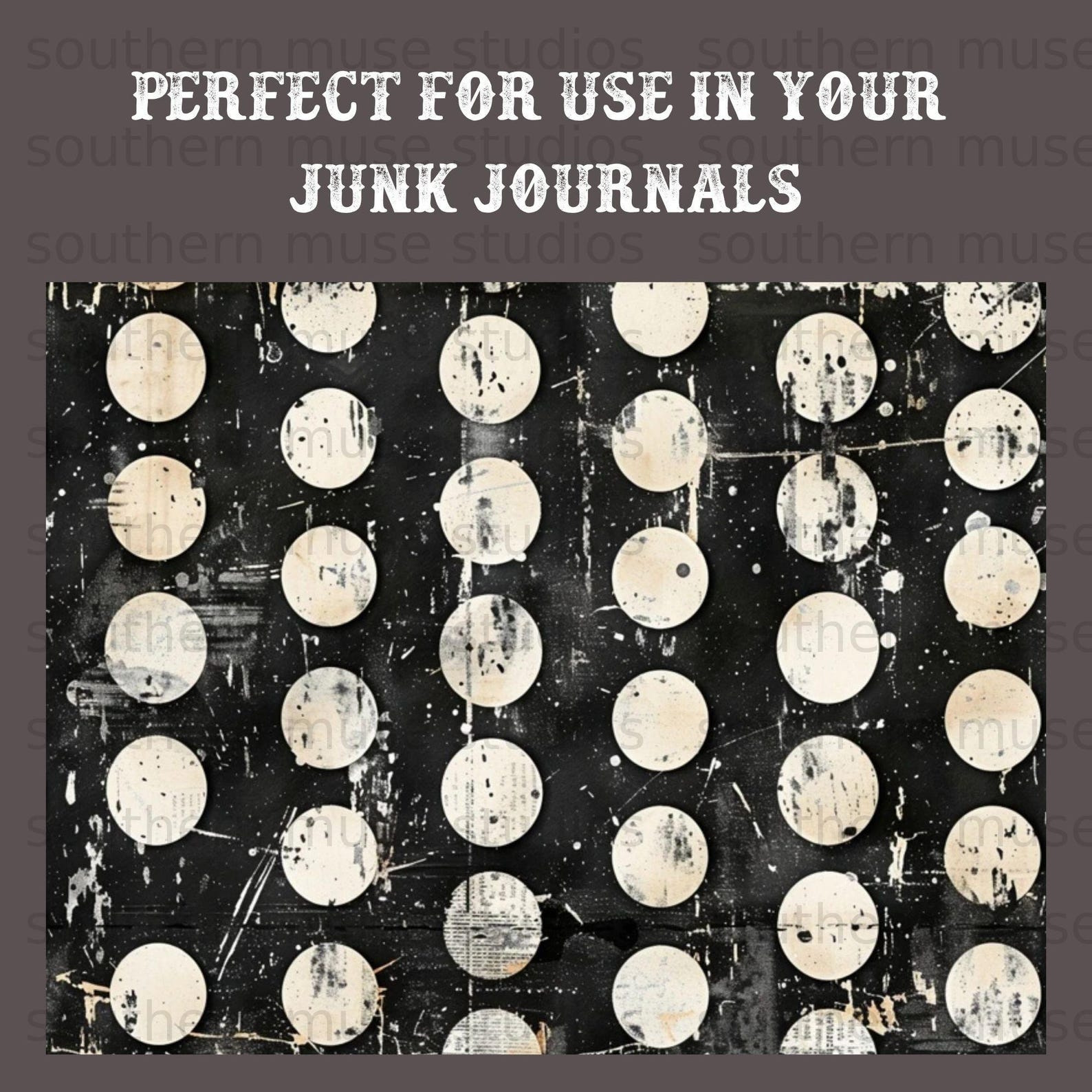 Distressed Polka Dot Grunge Textures | 50 Junk Journal Pages | Digital ...