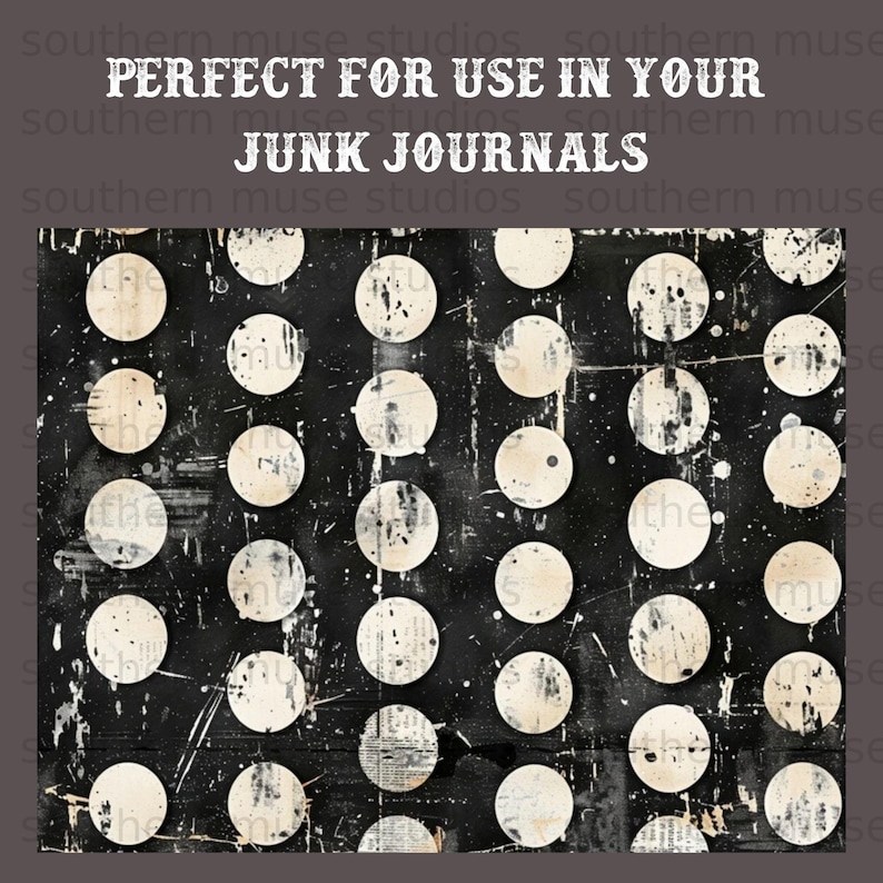 Distressed Polka Dot Grunge Textures | 50 Junk Journal Pages | Digital ...