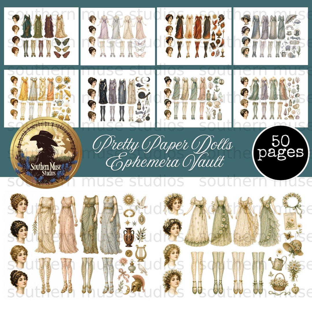 Vintage Paper Dolls Fussy Cut Ephemera Digital Download for Junk ...