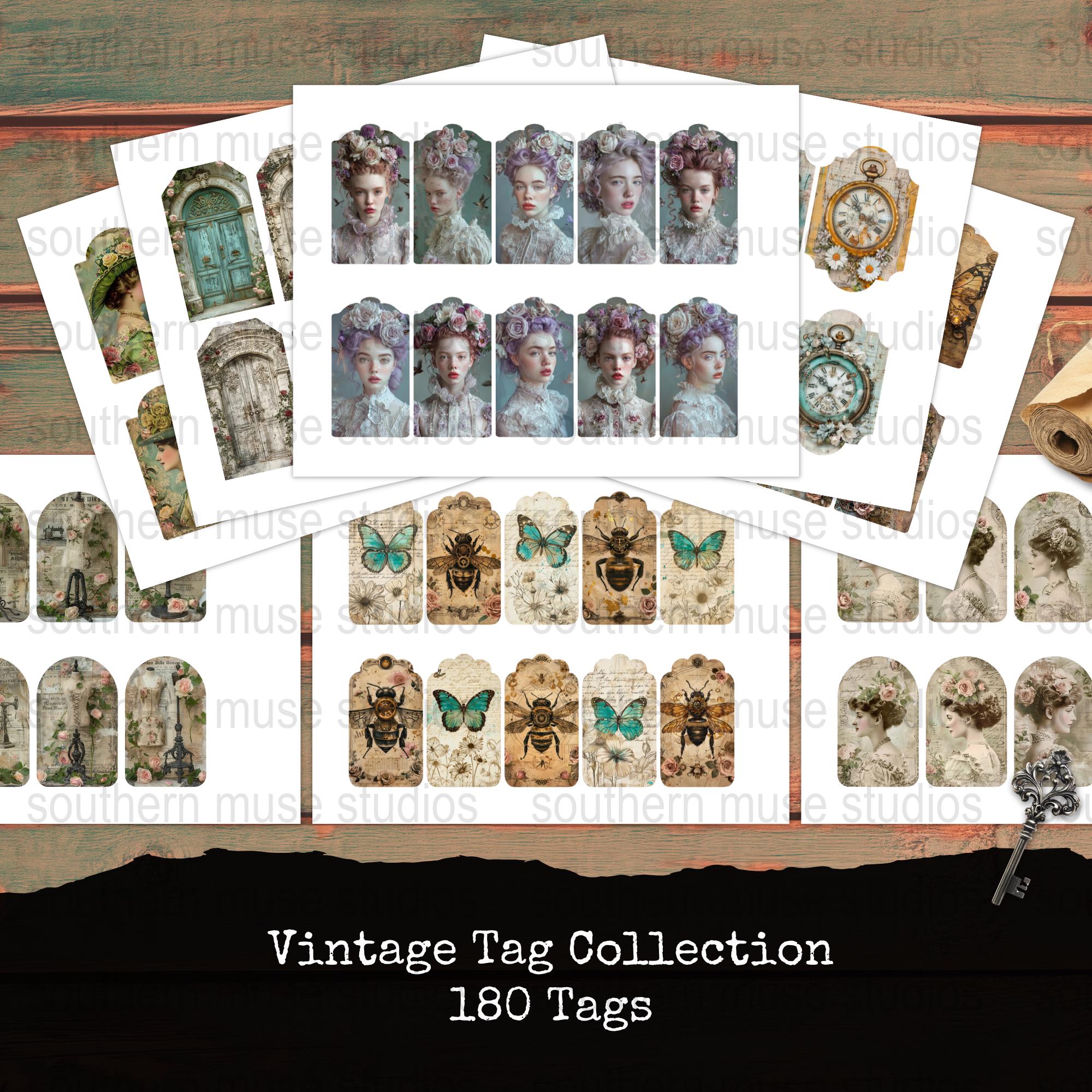 Vintage Tag Collection, Printable Ephemera for Junk Journals ...