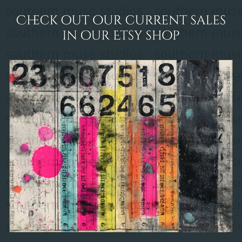 Abstract Numbers Print, Colorful Art Print, Modern Wall Art, Home Decor, Office Decor, Mixed Media Art, Unique Wall Artwork