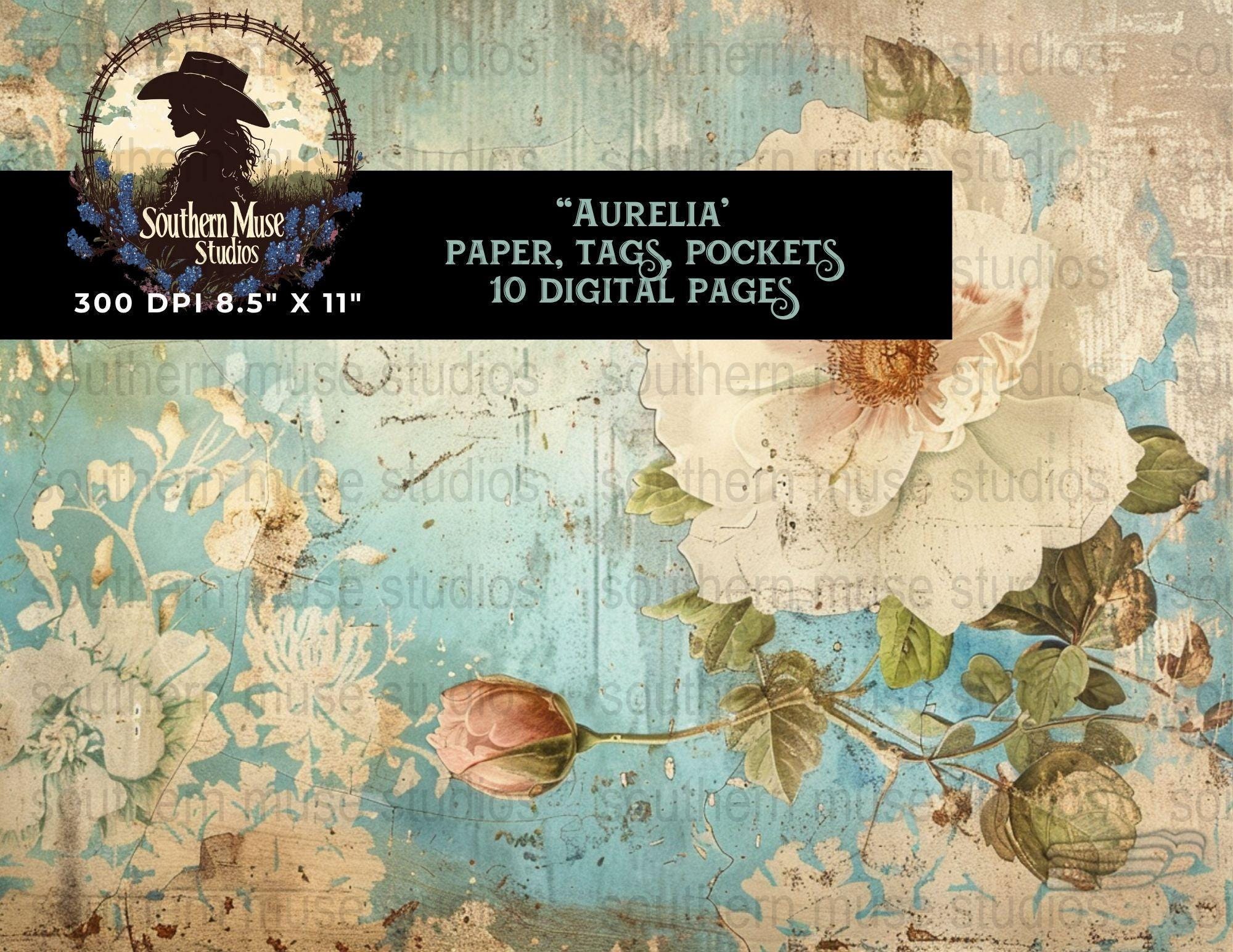 Vintage Junk Journal Digital Paper Pack - Printable Scrapbook Ephemera ...