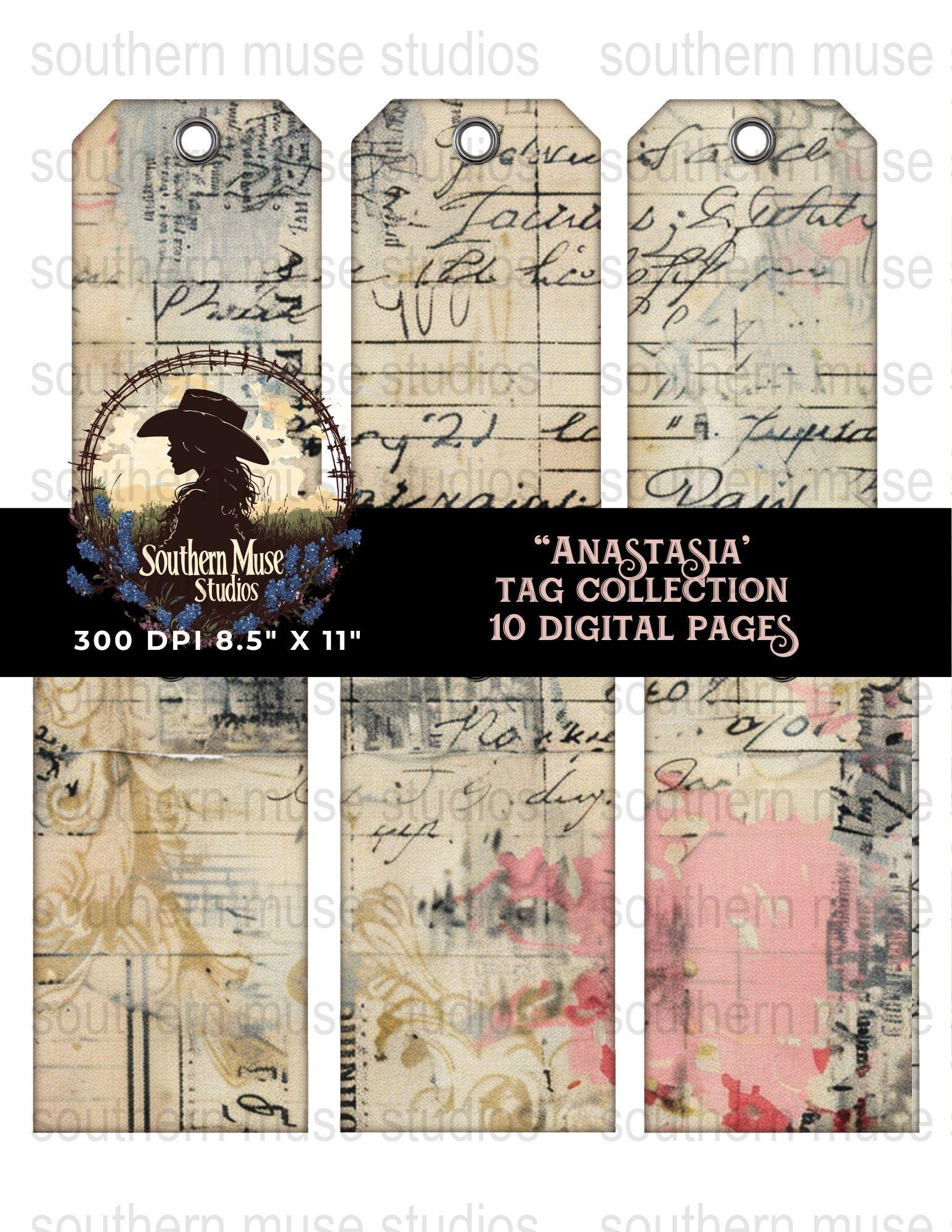 Junk Journal Digital Tags, Printable Tags, Vintage Ephemera, Digital Collage Sheet, Junk Journal Supplies, Scrapbooking Tags, Craft Supply