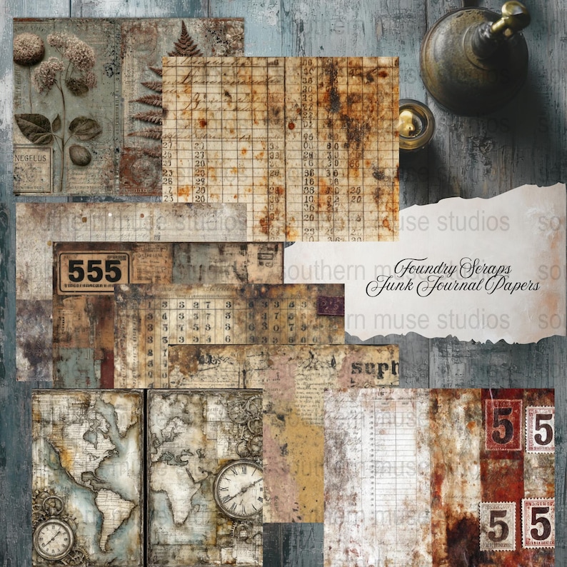 50 Junk Journal Digital Paper Pack, Vintage Scrapbook, Ephemera Pages ...