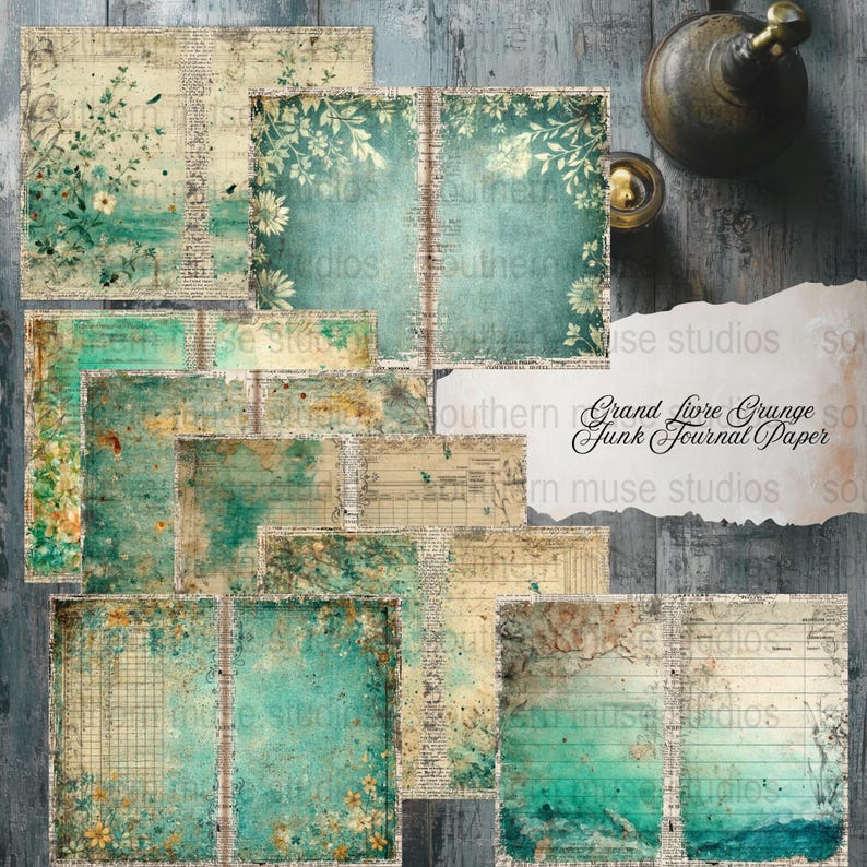 Vintage Grunge Junk Journal Papers, Distressed Scrapbook Backgrounds, Printable Antique Paper, Craft Supplies, Digital Download