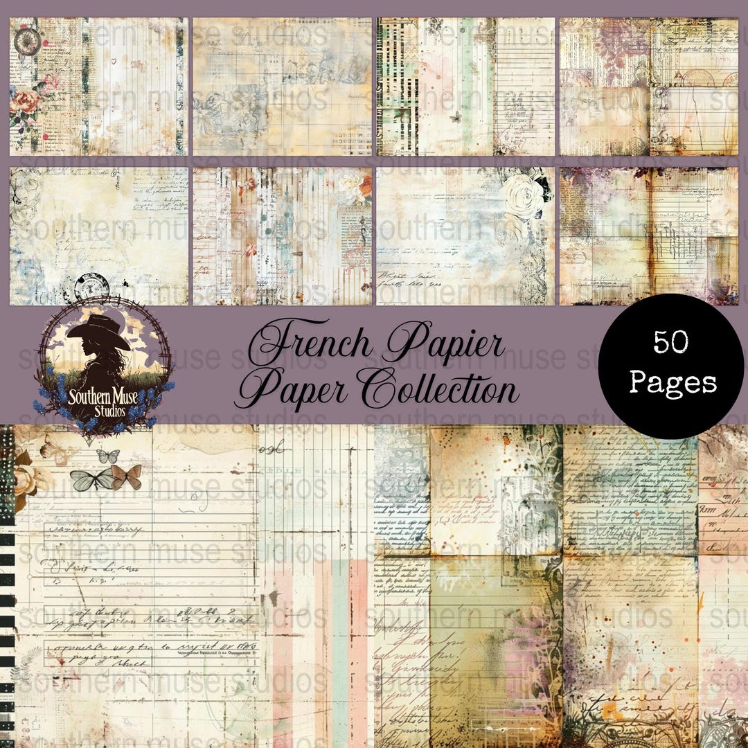 French Paper, Digital Scrapbook, Vintage Ephemera, Journal Paper ...