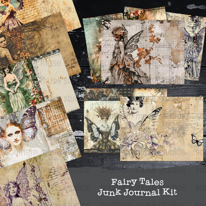 Fairy Tale Junk Journal Kit, Digital Paper, Collage Art, Printable ...