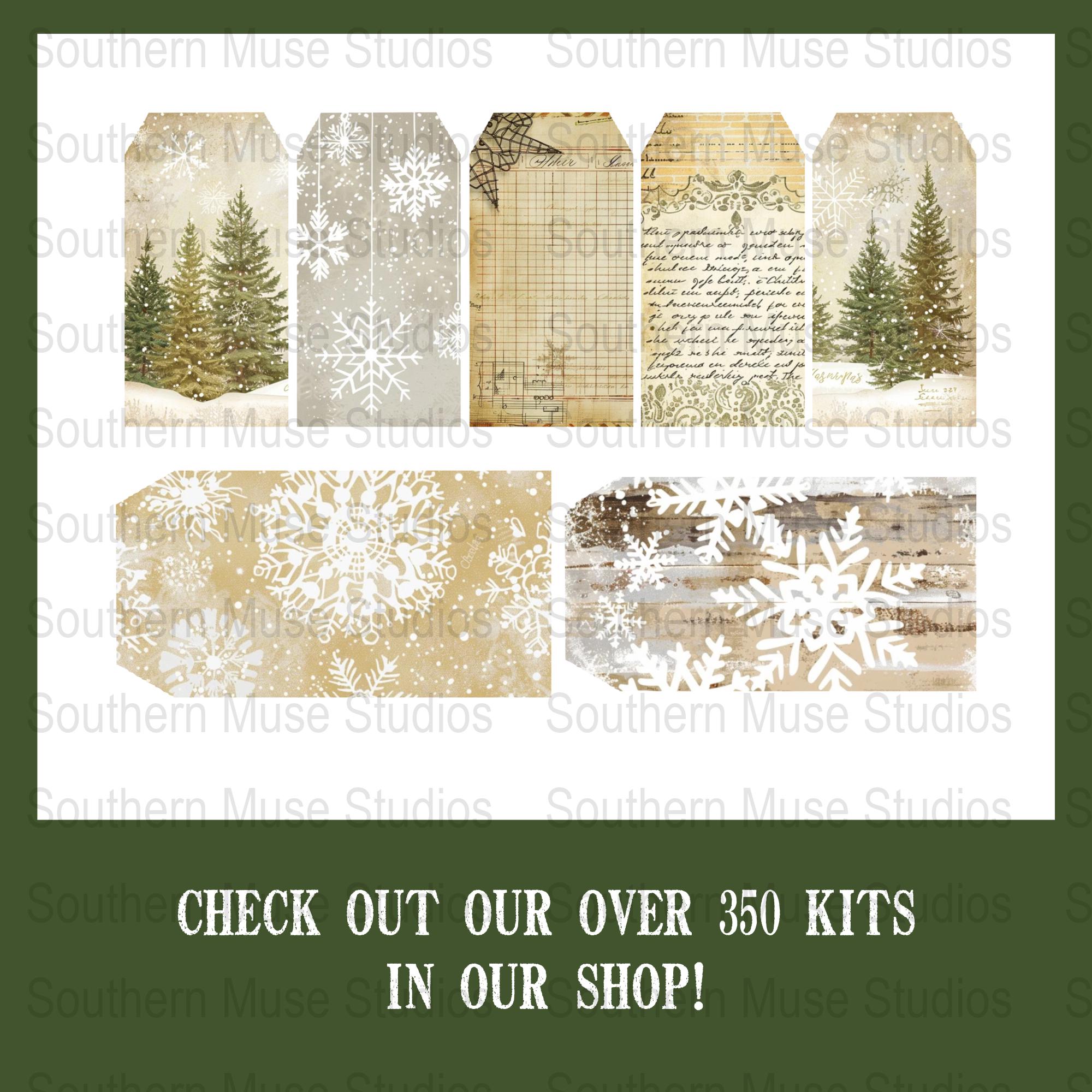 Rustic Christmas Digital Junk Journal Kit, 20 Printable PDF Pages ...