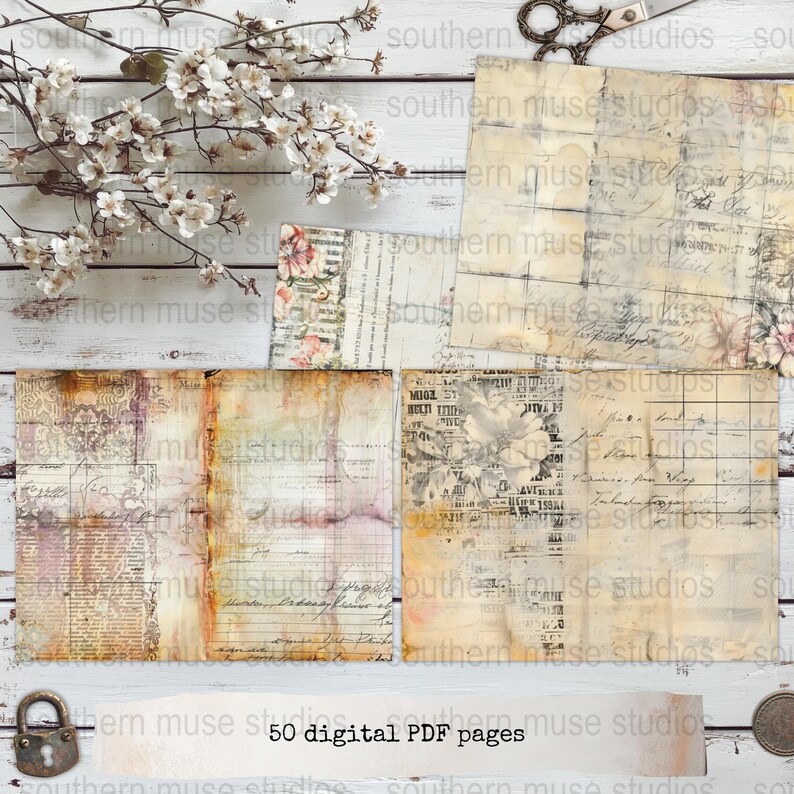 French Paper, Digital Scrapbook, Vintage Ephemera, Journal Paper ...