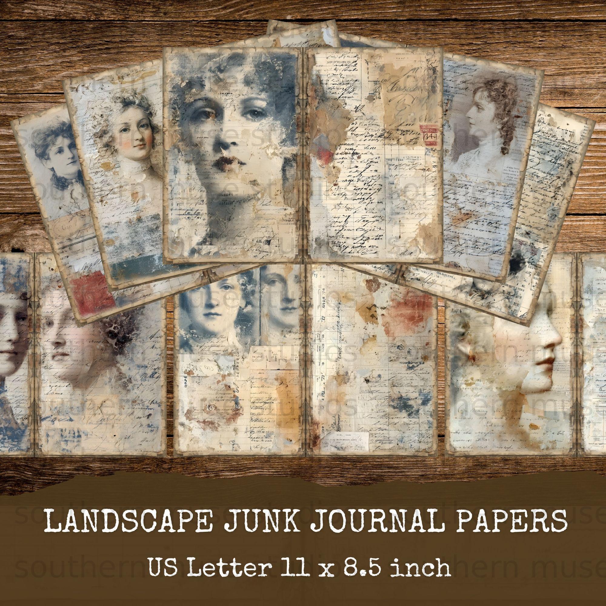 Faded Ladies Vintage Digital Paper Kit, 50 Junk Journal Pages ...
