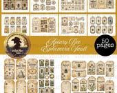 Digital Bee Ephemera Vault, Vintage Apiary Journal Kit, Honeycomb Tags, Bumblebee Printable Labels, Wildflower Collage, Junk Journal Supply