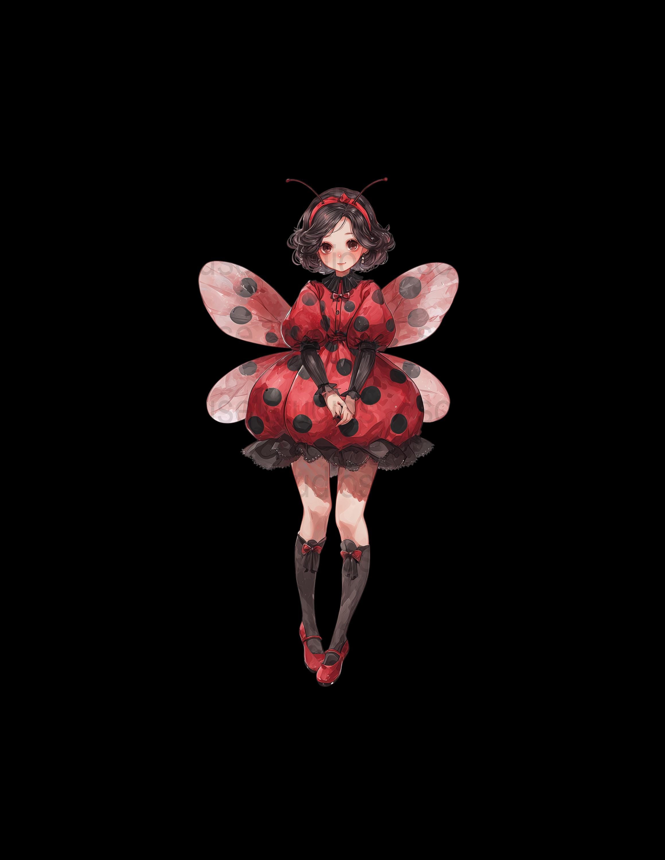 Cute Girl Clipart, Anime Insect Girl, Ladybug & Honeybee Characters ...