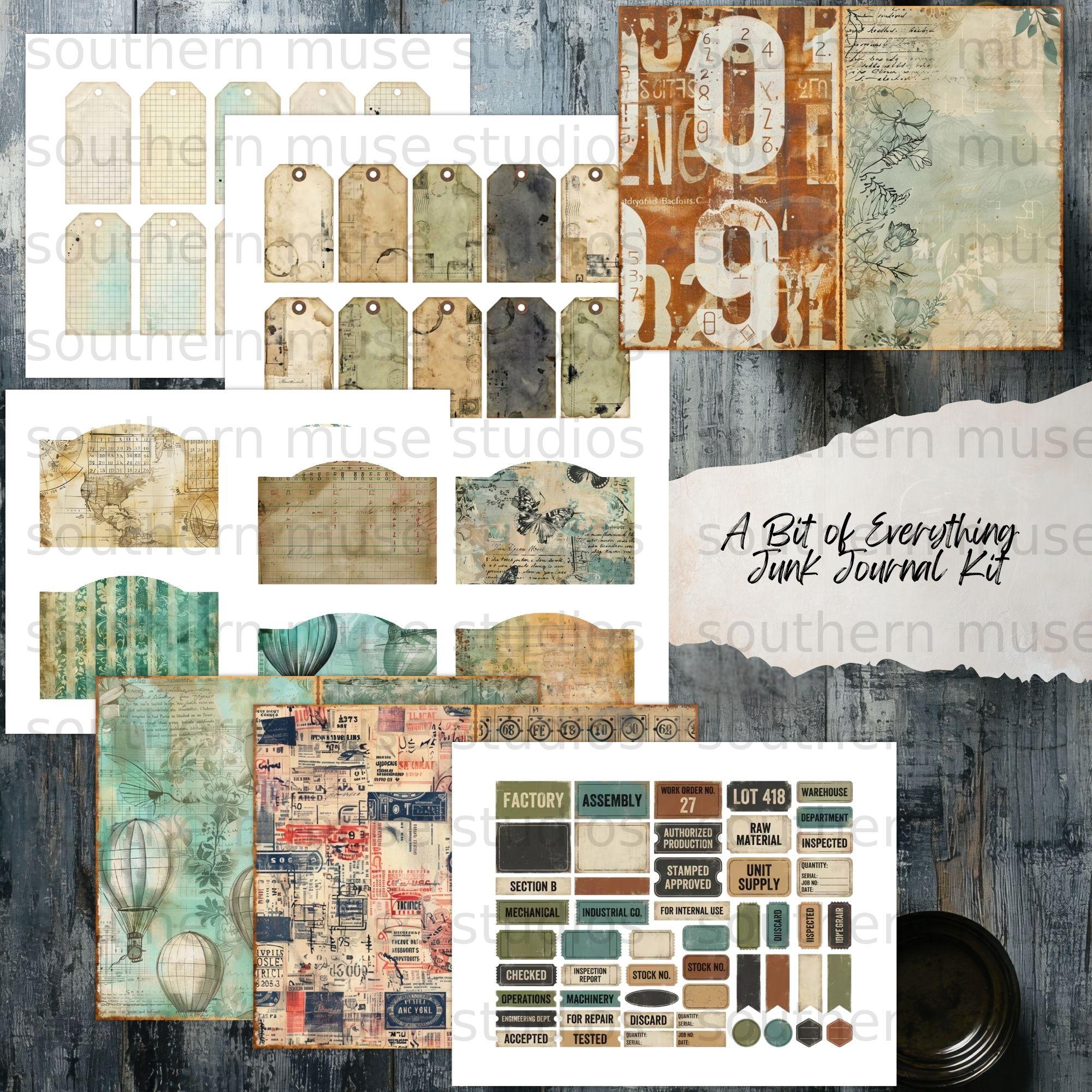Digital Junk Journal Kit, Instant Download, Paper, Tags, Pockets, Word ...
