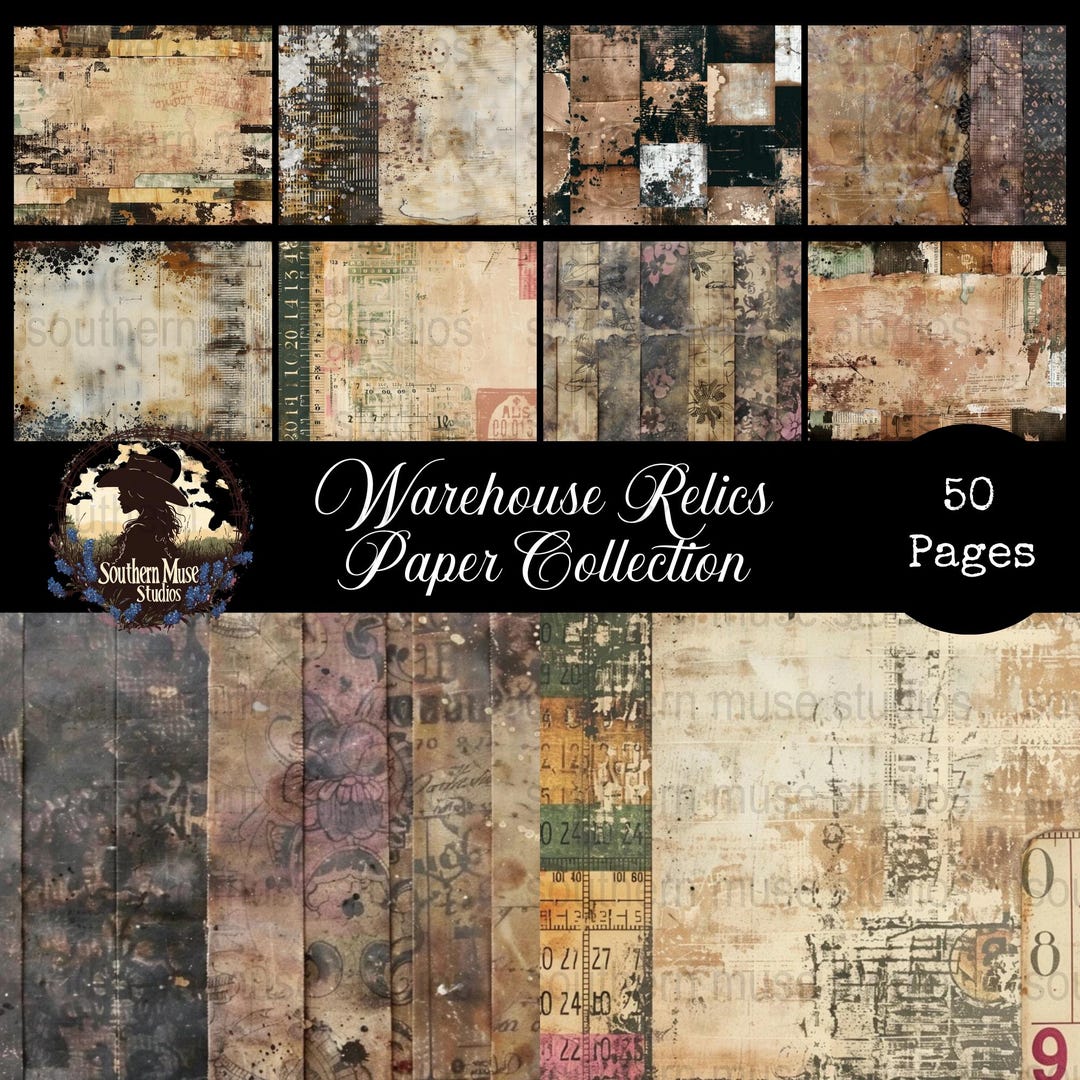 Digital Paper Pack, Scrapbook Supply, Mixed Media Art, Textured ...