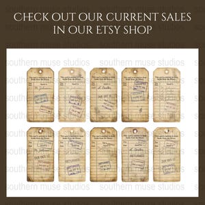 Vintage Library Due Date Cards, Set of 10, Antique Ephemera, Paper Collectibles, Scrapbooking Supplies, Junk Journal Accessories, Crafting