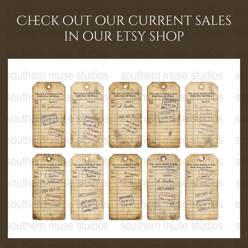 Vintage Library Due Date Cards, Set of 10, Antique Ephemera, Paper Collectibles, Scrapbooking Supplies, Junk Journal Accessories, Crafting