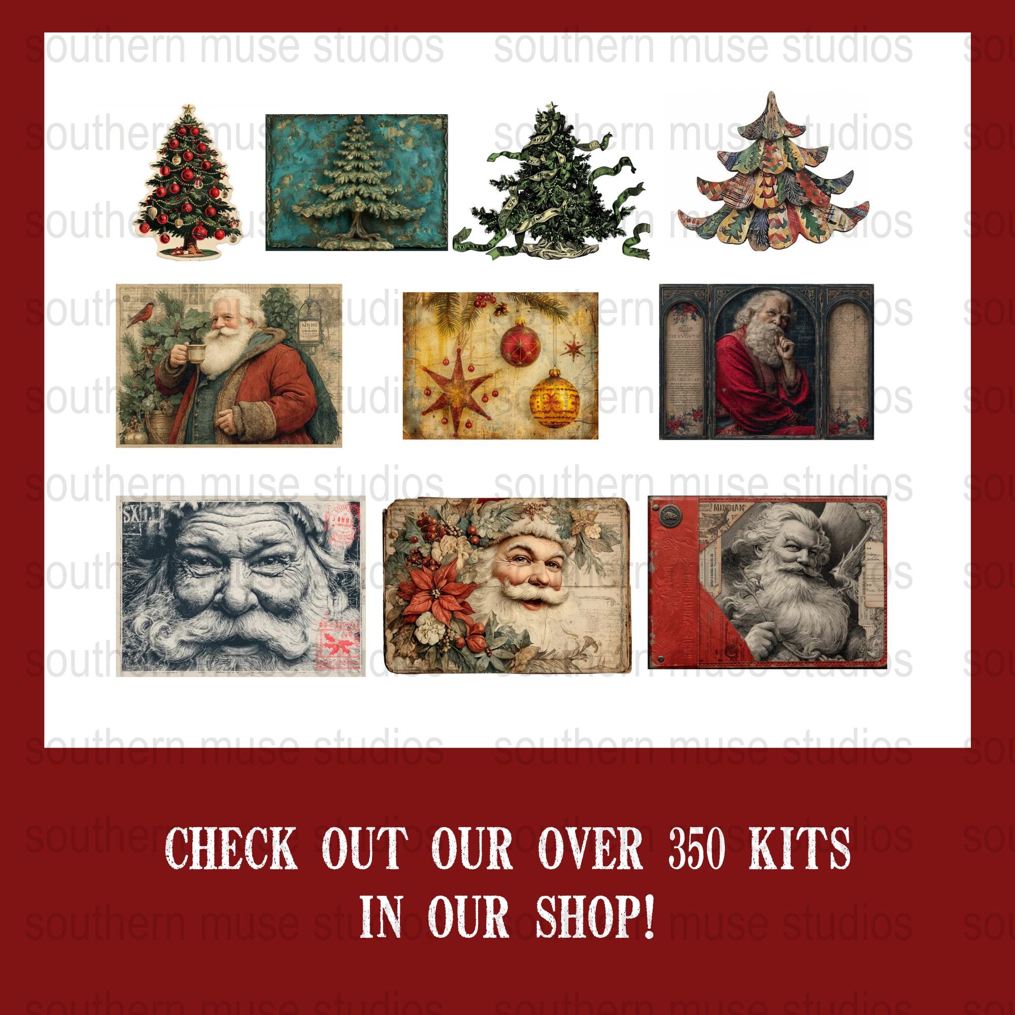 Letters to Santa Junk Journal Kit, Digital Papers, Christmas Ephemera ...