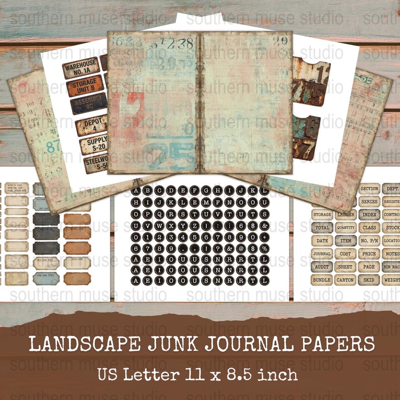 Grunge Junk Journal Digital Kit, Archive Ephemera, 50 Pages, Instant ...