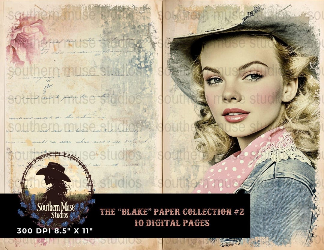 Blake Paper Collection 2, Digital Paper Pack, Vintage Ephemera, Junk ...