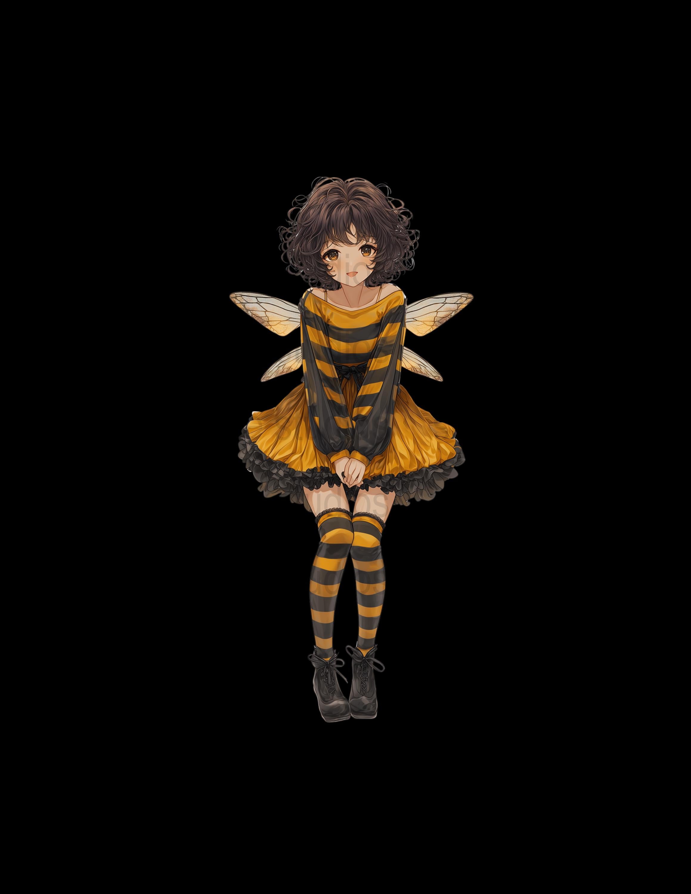 Cute Girl Clipart, Anime Insect Girl, Ladybug & Honeybee Characters ...