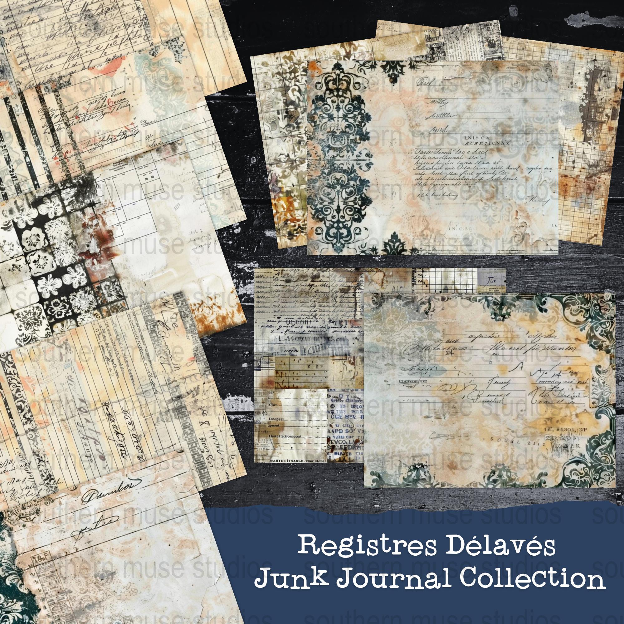 Digital Junk Journal Kit, Grungy Scrapbook Collection, Ephemera Paper ...